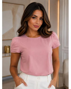 Blusinha manga curta rose | Moda Evangelica